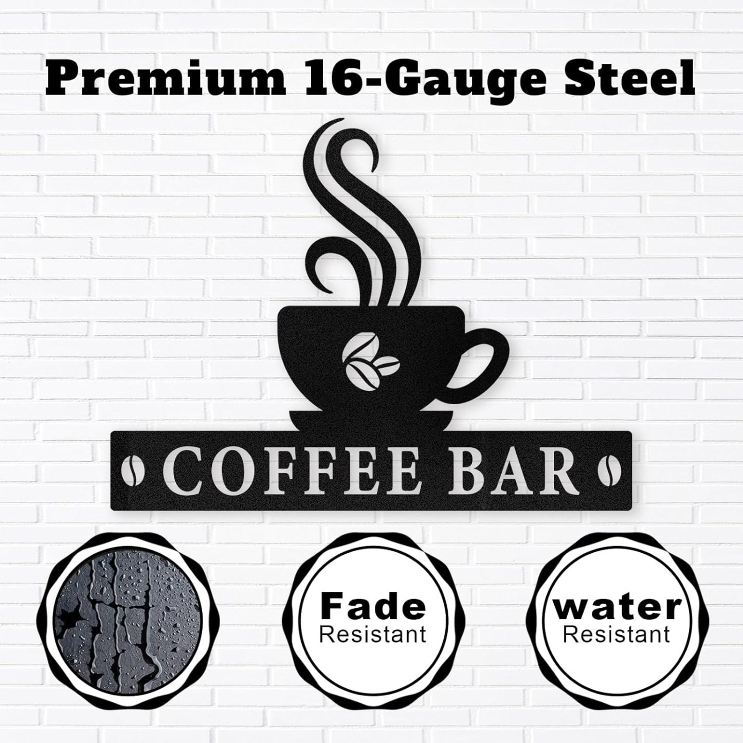 Personalized Coffee Bar Metal Sign Wall Decor, Coffee Cup Wall Decor, Custom Coffee Signs for Coffee Station