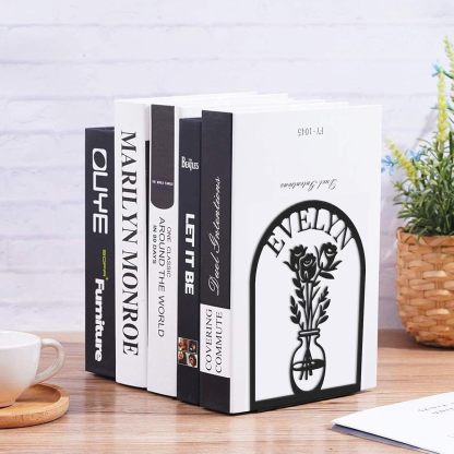 Custom Deer Metal Book Ends, Forest Theme Bookends for Shelves Decorative, Heavy Duty Bookend Stopper, Deer Cabin Decor, Book Organizer for Desk, Black Book Holders for Home Office, Hunter Gifts