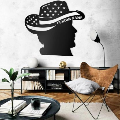 Personalized Western Wall Decor Metal Signs, Rustic Cowboy Couple Silhouette, Cowboy Metal Name Sign Customized, Vintage Howdy Wall Art Gifts for Home Bedroom Speakeasy Decor Color01