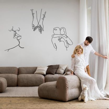  Personalized Metal Wall Art Decor, 3 Pcs Metal Signs, Tree of Life Wall Art, Family Tree Wall Sculptures, Custom Name Sign Gifts for Home Bedroom Living Room Color01