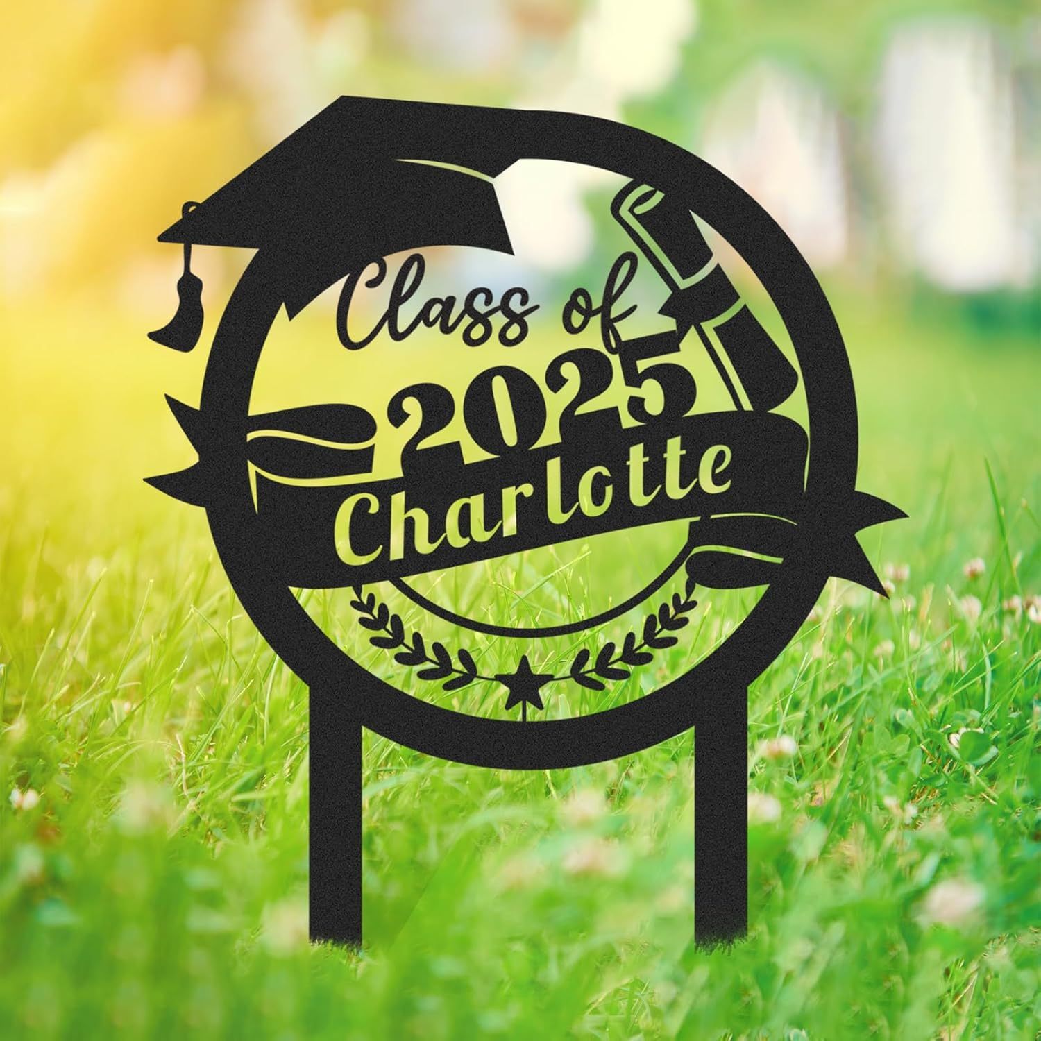  Custom Graduation Decorations Yard Sign, Senior Yard Signs Class of 2025, Custom Signs Outdoor Metal, Yard Sign Stakes Metal, Grad Gifts, Graduate Decorations for College High School