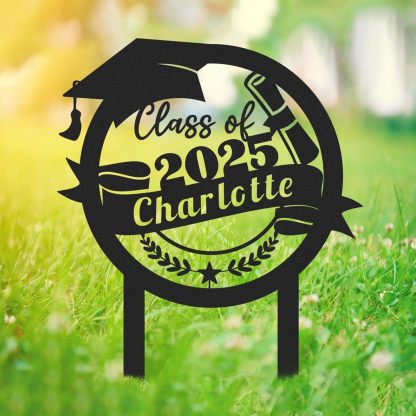  Custom Graduation Decorations Yard Sign, Senior Yard Signs Class of 2025, Custom Signs Outdoor Metal, Yard Sign Stakes Metal, Grad Gifts, Graduate Decorations for College High School