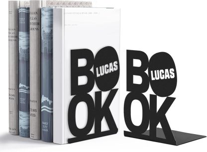 Custom Deer Metal Book Ends, Forest Theme Bookends for Shelves Decorative, Heavy Duty Bookend Stopper, Deer Cabin Decor, Book Organizer for Desk, Black Book Holders for Home Office, Hunter Gifts