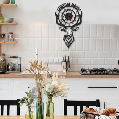 Personalized Large Outdoor Clock, Custom Motorcycle Wall Clock with Name, Modern Metal Wall Art, Battery Operated, Silent Non Ticking Clock for Garage Workshop Farmhouse Man Cave, Gifts for Men