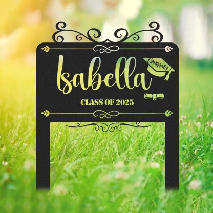  Custom Graduation Decorations Yard Sign, Senior Yard Signs Class of 2025, Custom Signs Outdoor Metal, Yard Sign Stakes Metal, Grad Gifts, Graduate Decorations for College High School
