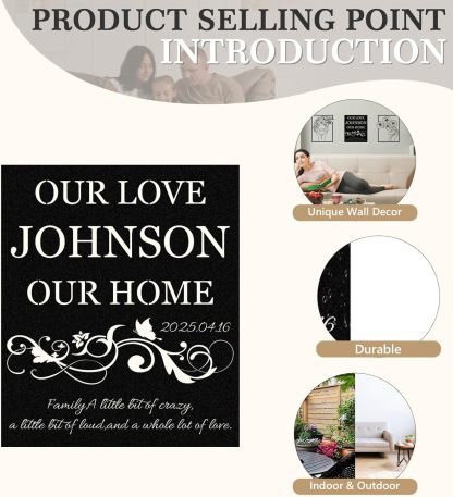  Personalized Metal Wall Art Decor, 3 Pcs Metal Signs, Tree of Life Wall Art, Family Tree Wall Sculptures, Custom Name Sign Gifts for Home Bedroom Living Room Color01