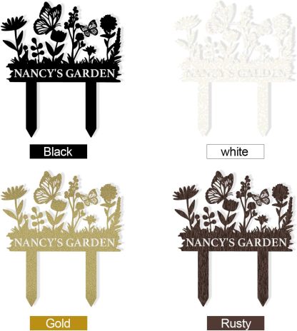 Personalized Garden Sign, Custom Bird Metal Garden Stake Sign, Garden Signs for Outside, Metal Lawn Art, Metal Signs Customized, Garden Signs Decorative Outdoor, Patio Plaque Decor