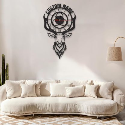 Personalized Large Outdoor Clock, Custom Motorcycle Wall Clock with Name, Modern Metal Wall Art, Battery Operated, Silent Non Ticking Clock for Garage Workshop Farmhouse Man Cave, Gifts for Men