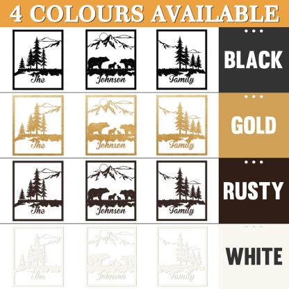  Personalized Metal Wall Art Decor, 3 Pcs Metal Signs, Tree of Life Wall Art, Family Tree Wall Sculptures, Custom Name Sign Gifts for Home Bedroom Living Room Color01