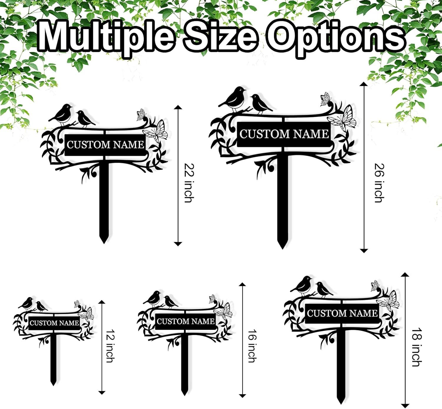 Personalized Garden Sign, Custom Bird Metal Garden Stake Sign, Garden Signs for Outside, Metal Lawn Art, Metal Signs Customized, Garden Signs Decorative Outdoor, Patio Plaque Decor