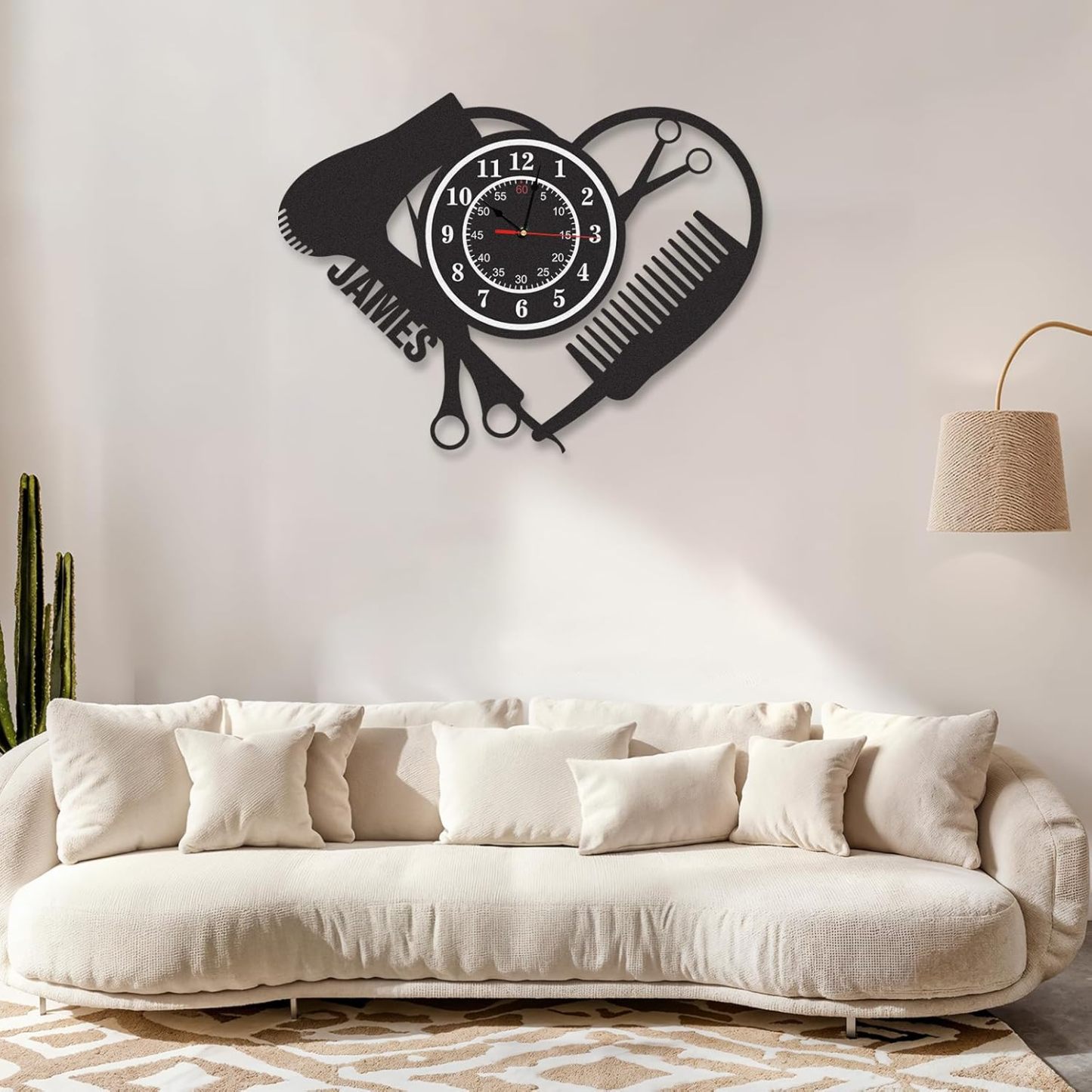 Personalized Large Outdoor Clock, Custom Motorcycle Wall Clock with Name, Modern Metal Wall Art, Battery Operated, Silent Non Ticking Clock for Garage Workshop Farmhouse Man Cave, Gifts for Men