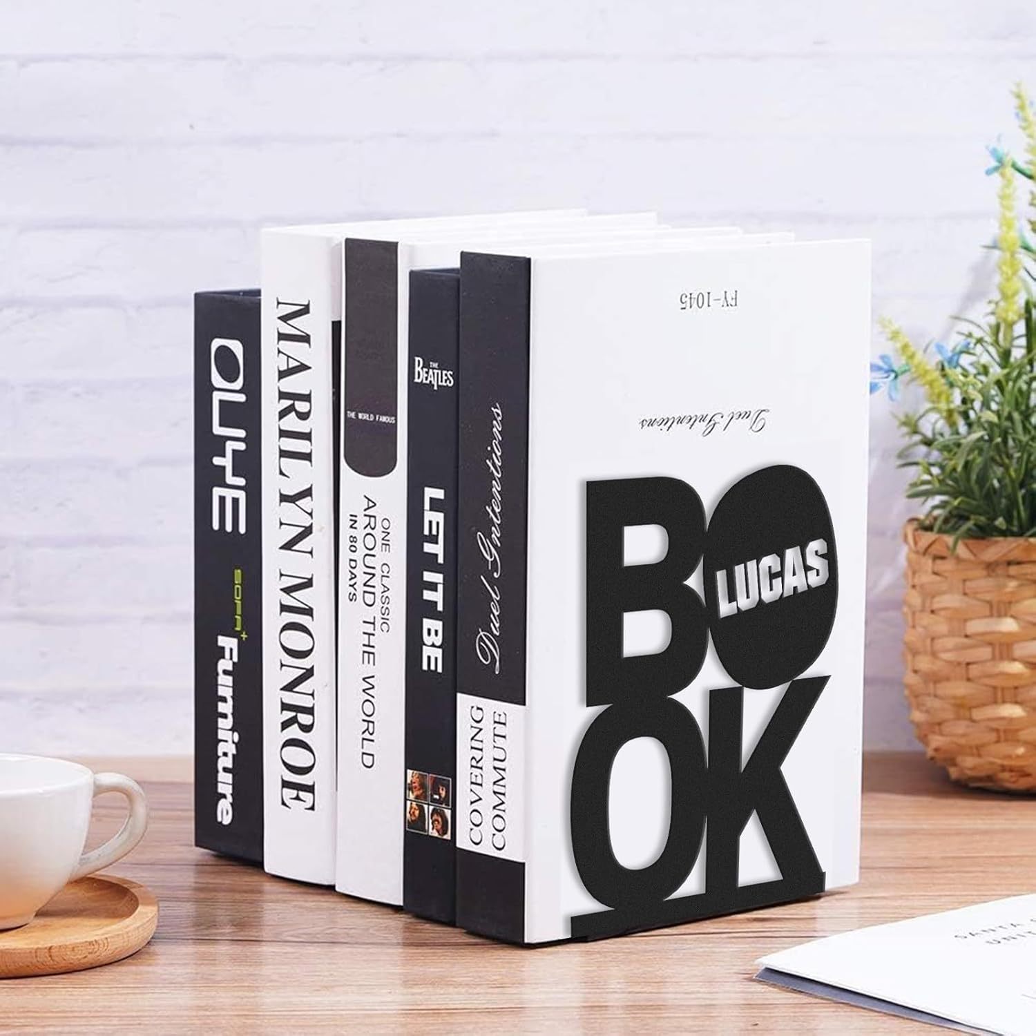 Custom Deer Metal Book Ends, Forest Theme Bookends for Shelves Decorative, Heavy Duty Bookend Stopper, Deer Cabin Decor, Book Organizer for Desk, Black Book Holders for Home Office, Hunter Gifts