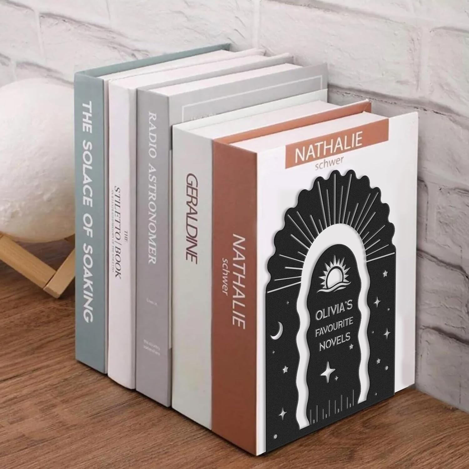 Custom Deer Metal Book Ends, Forest Theme Bookends for Shelves Decorative, Heavy Duty Bookend Stopper, Deer Cabin Decor, Book Organizer for Desk, Black Book Holders for Home Office, Hunter Gifts