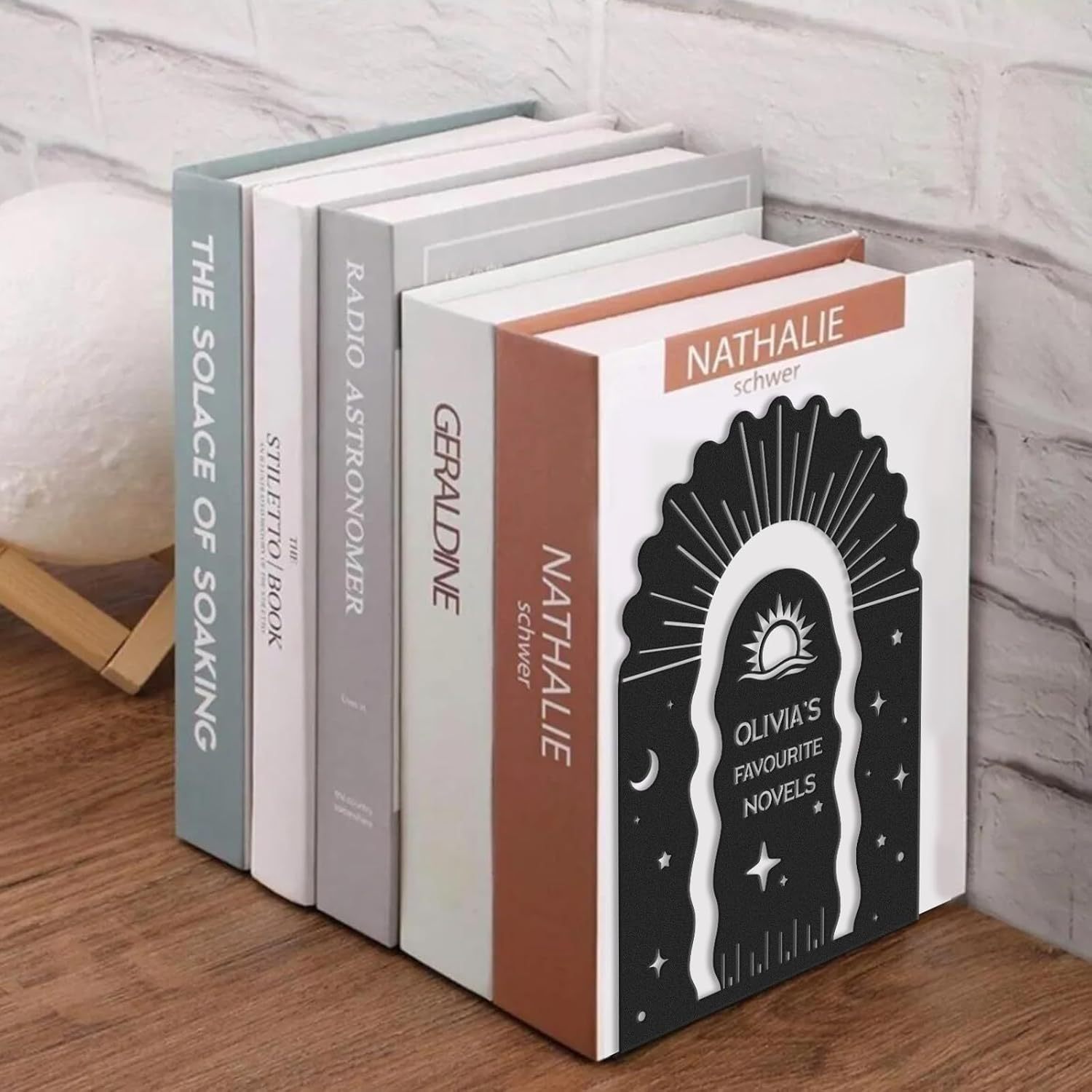 Custom Deer Metal Book Ends, Forest Theme Bookends for Shelves Decorative, Heavy Duty Bookend Stopper, Deer Cabin Decor, Book Organizer for Desk, Black Book Holders for Home Office, Hunter Gifts