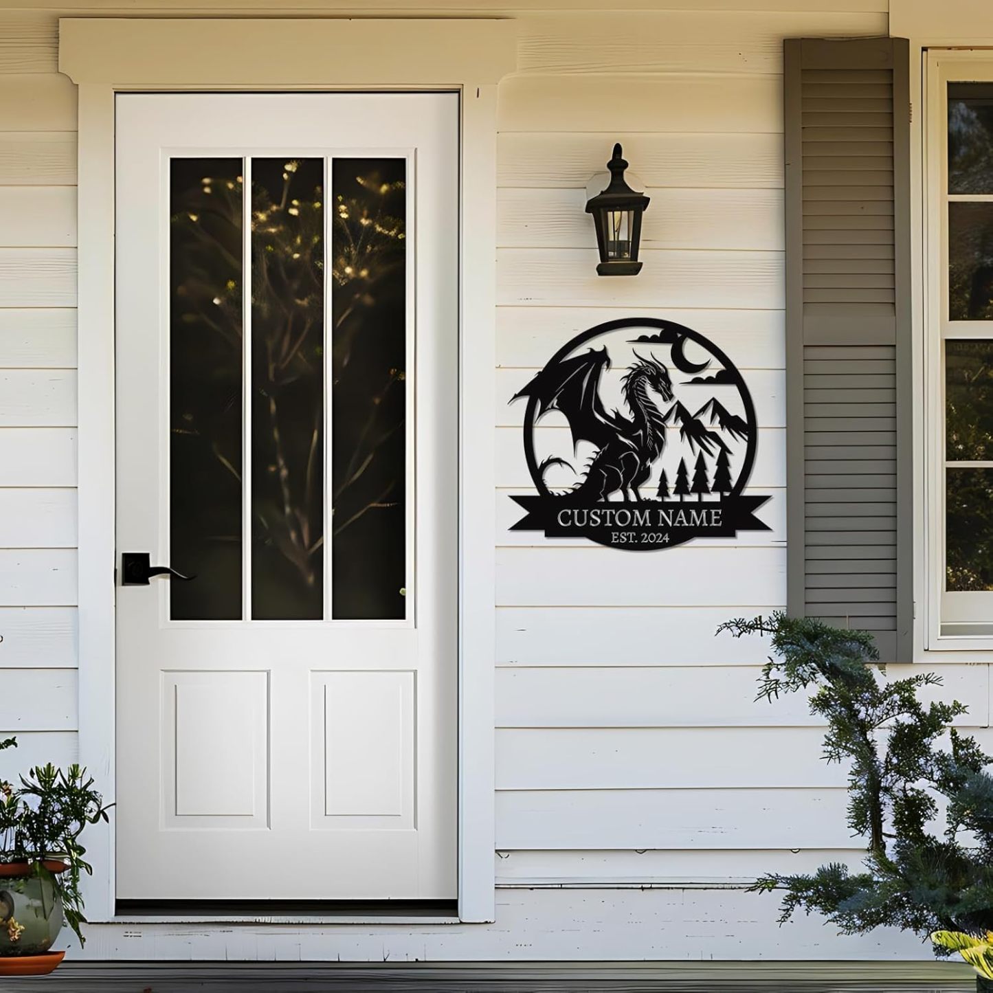 Custom Dragons Metal Signs, Personalized Evil Dragons Signs, Dragon Metal Wall Decor, Dragon Lover's Gifts, Last Name Sign, Home Decor