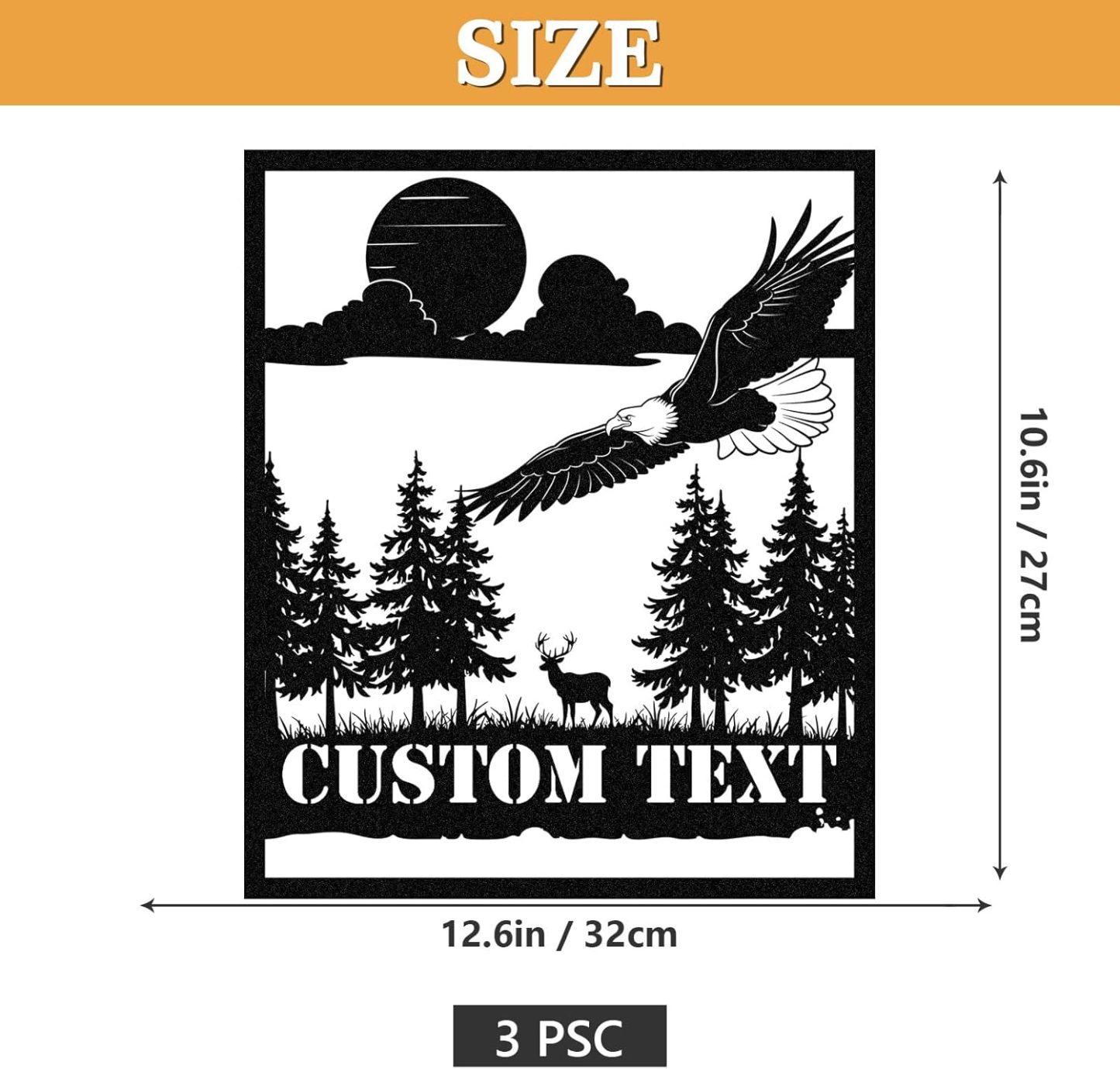  Personalized Metal Wall Art Decor, 3 Pcs Metal Signs, Tree of Life Wall Art, Family Tree Wall Sculptures, Custom Name Sign Gifts for Home Bedroom Living Room Color01