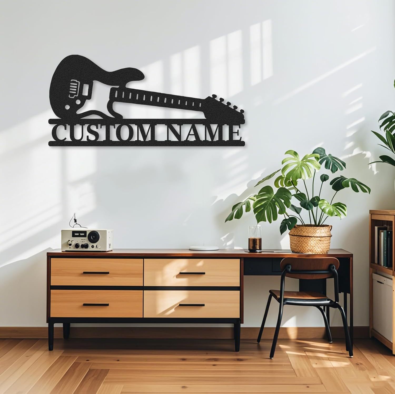 Personalized Guitar Metal Sign, Metal Signs Customized, Musical Note Wall Decor, Funny Music Wall Art, Custom Name Music Sign for Indoor & Outdoor Decorations, Gifts for Musicians, Home Decor