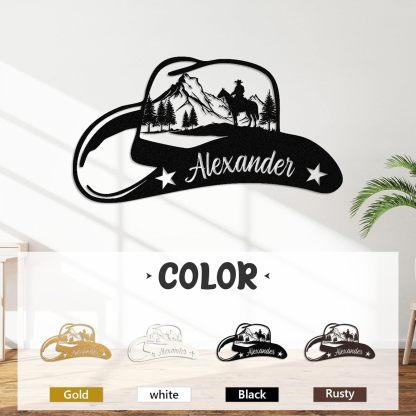 Personalized Cowboy Metal Sign, Custom Metal Name Sign, Vintage Cowboy Wall Decor, Outdoor Metal Art, Metal Signs Customized, Retro Home Decor Wall Art, Cowboy Decor Gift, Patio Decor