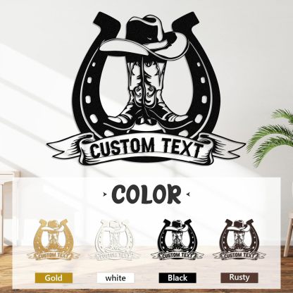 Personalized Cowboy Metal Sign, Custom Metal Name Sign, Vintage Cowboy Wall Decor, Outdoor Metal Art, Metal Signs Customized, Retro Home Decor Wall Art, Cowboy Decor Gift, Patio Decor