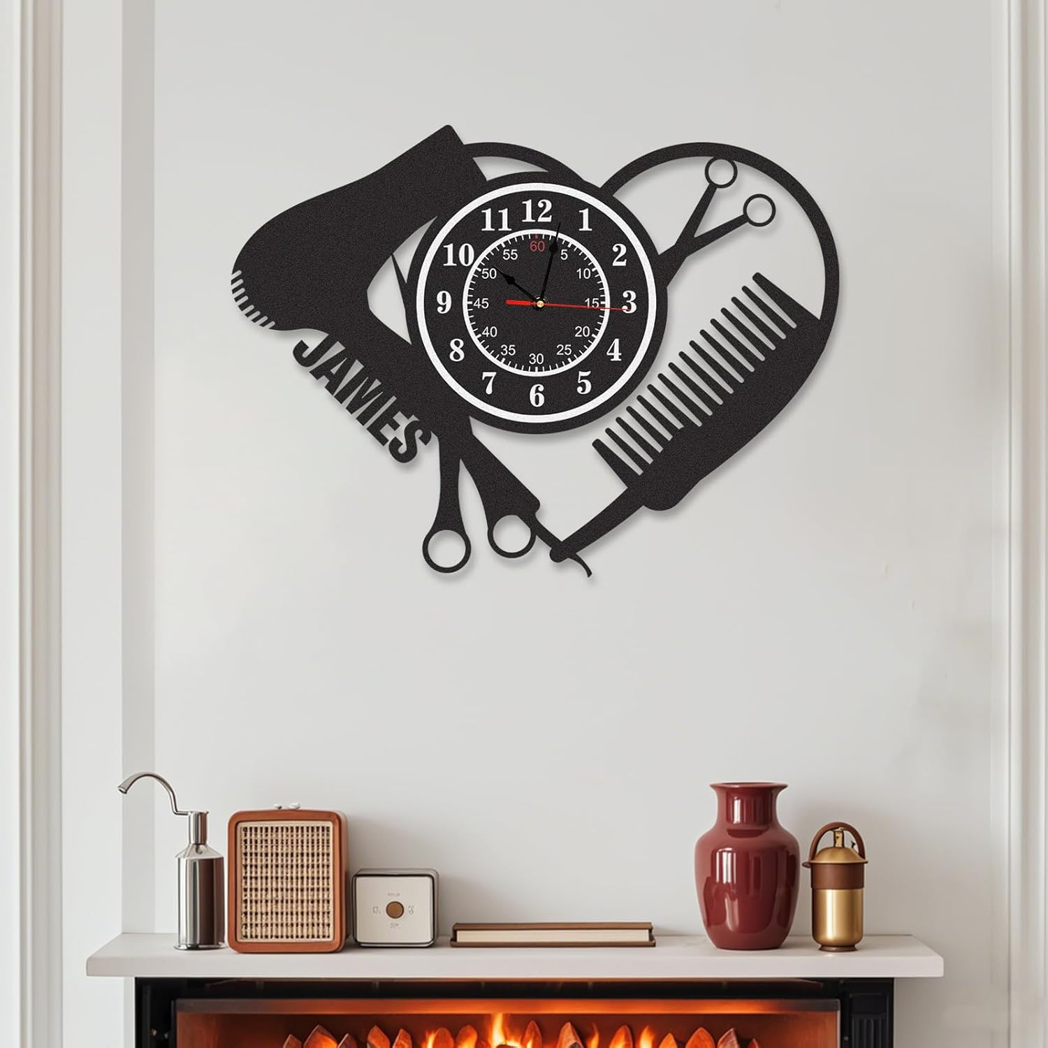 Personalized Large Outdoor Clock, Custom Motorcycle Wall Clock with Na