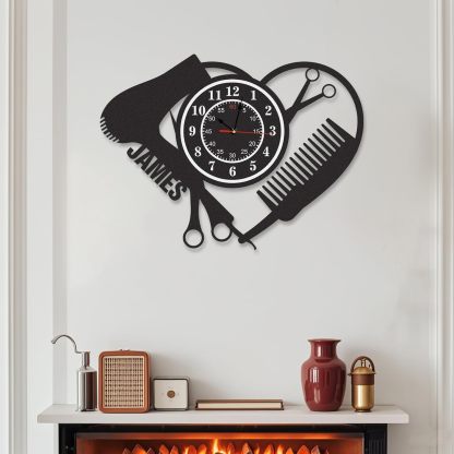 Personalized Large Outdoor Clock, Custom Motorcycle Wall Clock with Name, Modern Metal Wall Art, Battery Operated, Silent Non Ticking Clock for Garage Workshop Farmhouse Man Cave, Gifts for Men