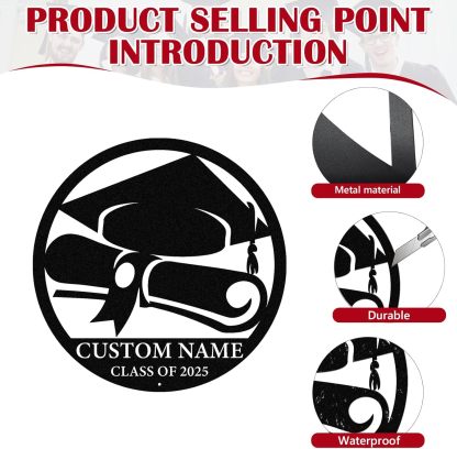 Personalized Graduation Metal Sign, Graduation Congratulations Signs, Class Of 2025 University, Grad Sign Wall Art Decor, Metal Signs Customized, Graduation Decorations 2025, Congrats Party Gift