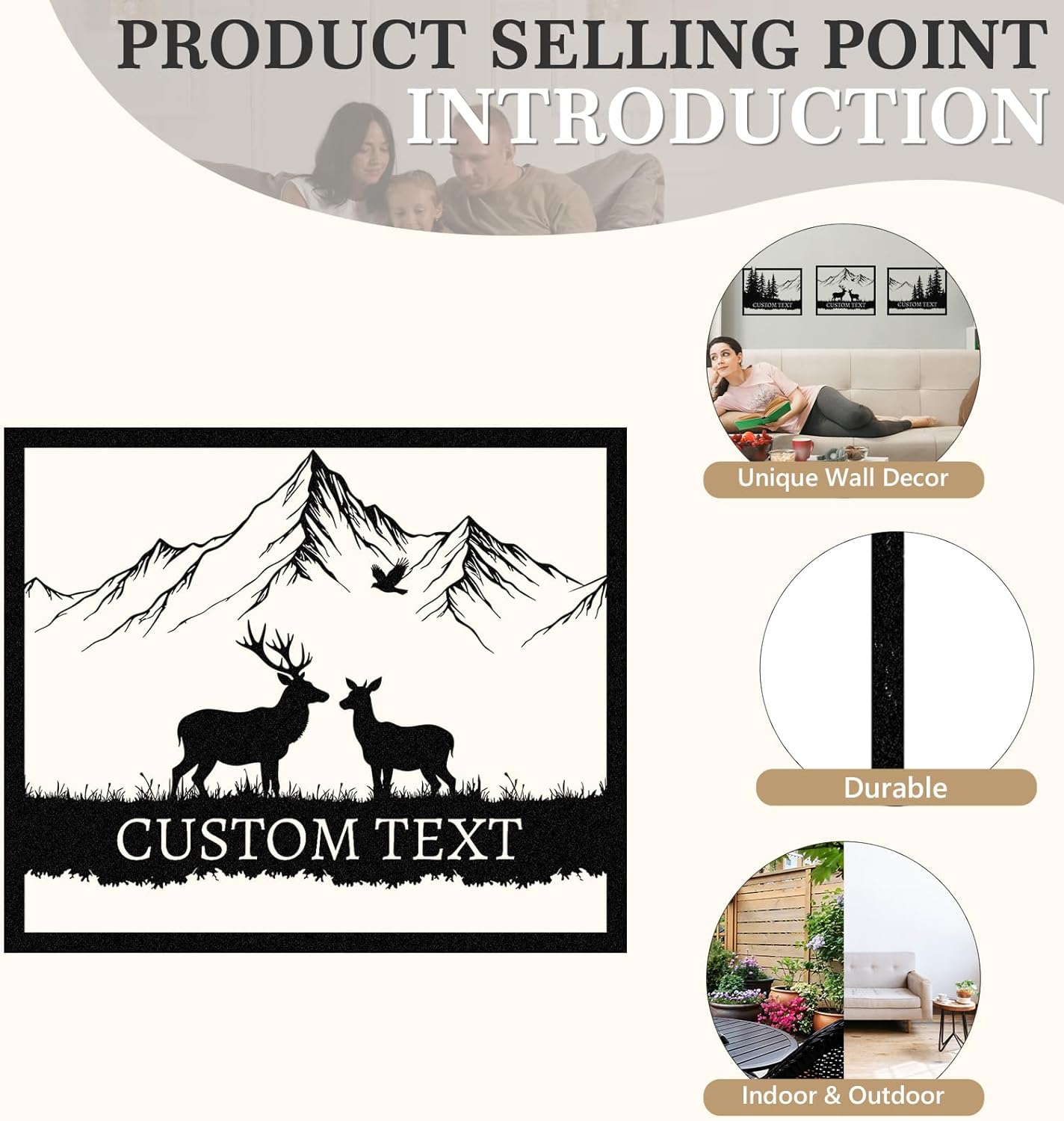  Personalized Metal Wall Art Decor, 3 Pcs Metal Signs, Tree of Life Wall Art, Family Tree Wall Sculptures, Custom Name Sign Gifts for Home Bedroom Living Room Color01