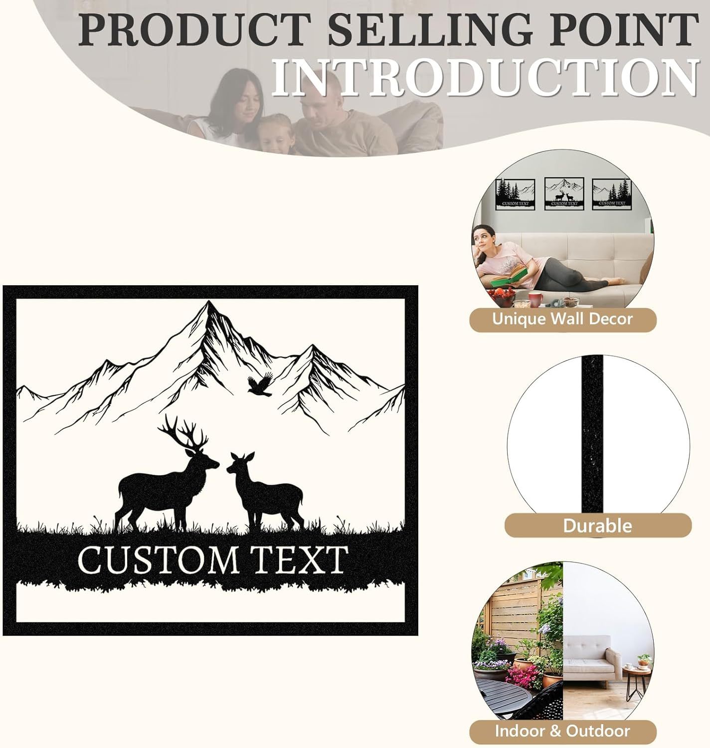  Personalized Metal Wall Art Decor, 3 Pcs Metal Signs, Tree of Life Wall Art, Family Tree Wall Sculptures, Custom Name Sign Gifts for Home Bedroom Living Room Color01