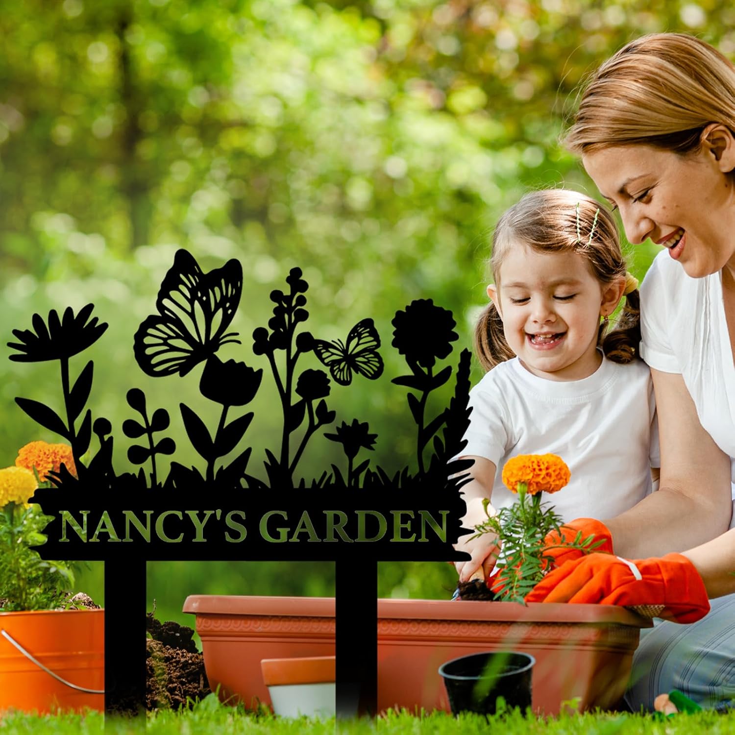 Personalized Garden Sign, Custom Bird Metal Garden Stake Sign, Garden Signs for Outside, Metal Lawn Art, Metal Signs Customized, Garden Signs Decorative Outdoor, Patio Plaque Decor