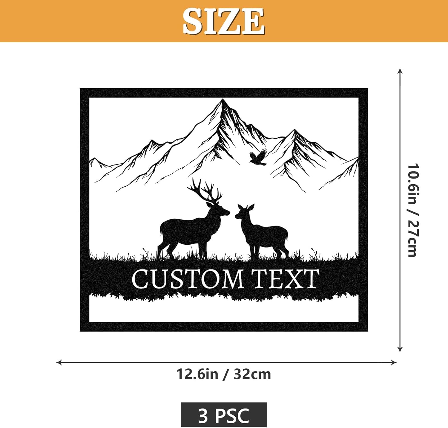  Personalized Metal Wall Art Decor, 3 Pcs Metal Signs, Tree of Life Wall Art, Family Tree Wall Sculptures, Custom Name Sign Gifts for Home Bedroom Living Room Color01