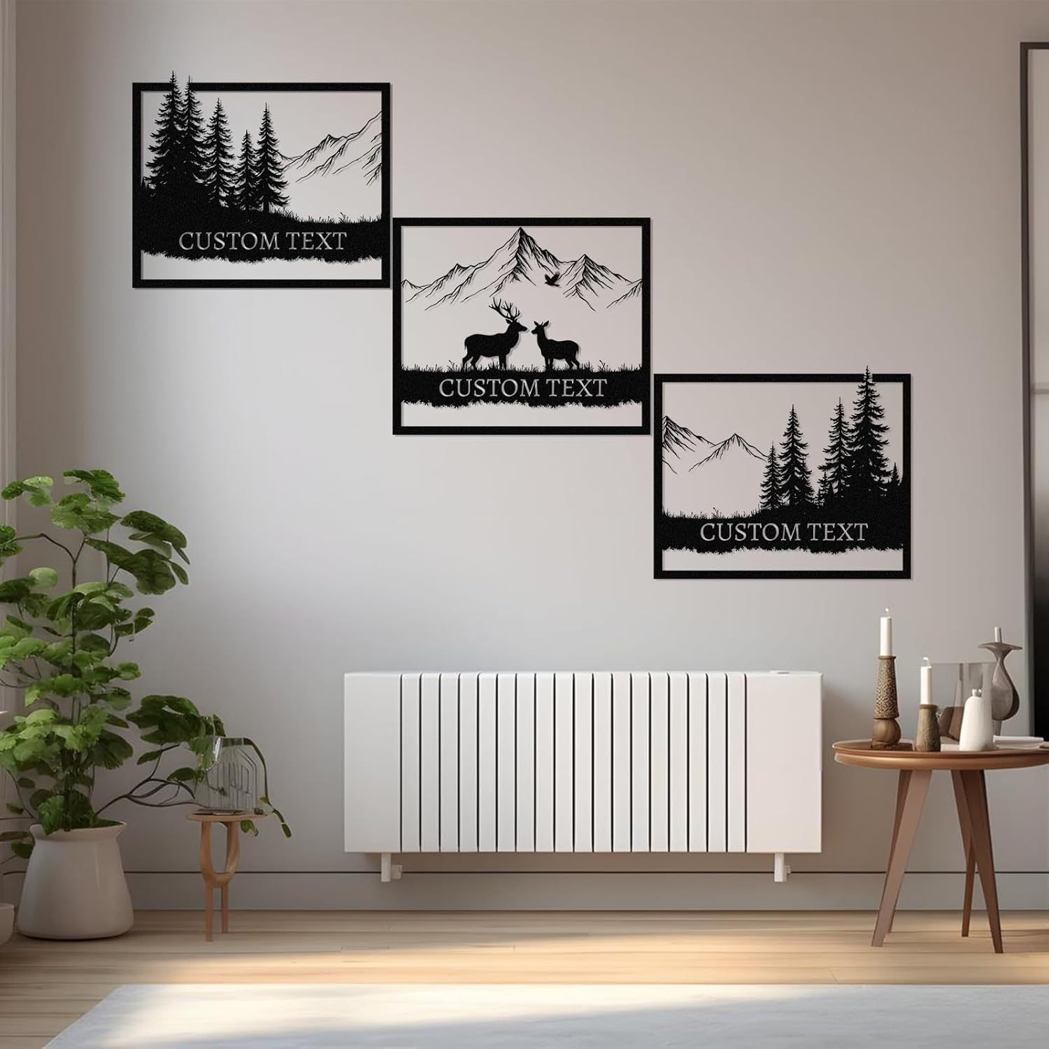  Personalized Metal Wall Art Decor, 3 Pcs Metal Signs, Tree of Life Wall Art, Family Tree Wall Sculptures, Custom Name Sign Gifts for Home Bedroom Living Room Color01