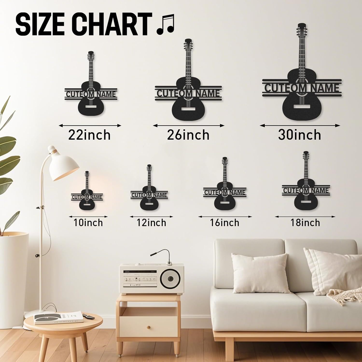 Personalized Guitar Metal Sign, Metal Signs Customized, Musical Note Wall Decor, Funny Music Wall Art, Custom Name Music Sign for Indoor & Outdoor Decorations, Gifts for Musicians, Home Decor
