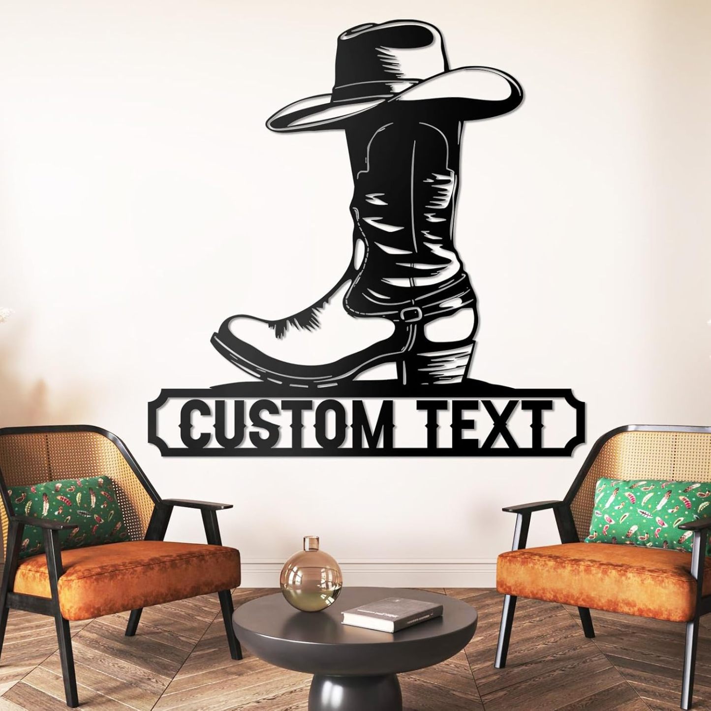 Personalized Western Wall Decor Metal Signs, Rustic Cowboy Couple Silhouette, Cowboy Metal Name Sign Customized, Vintage Howdy Wall Art Gifts for Home Bedroom Speakeasy Decor Color01
