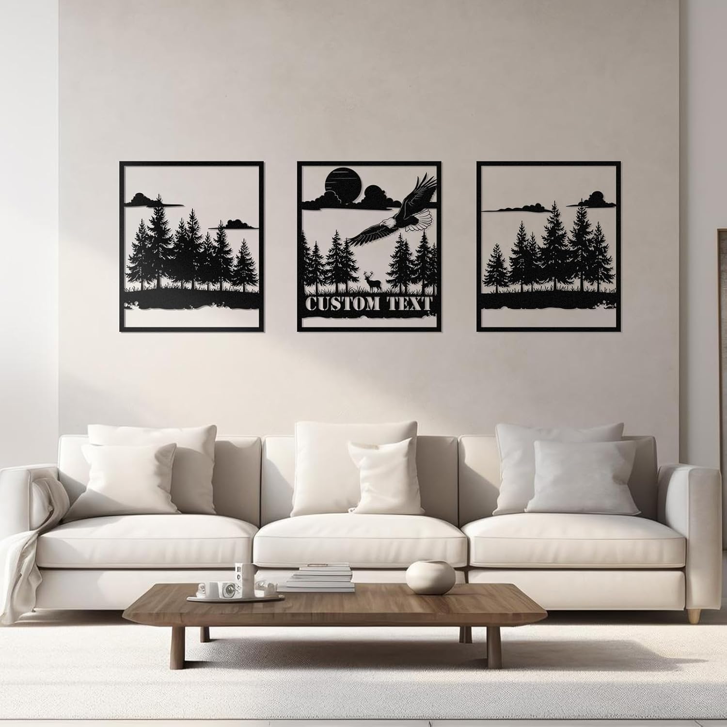  Personalized Metal Wall Art Decor, 3 Pcs Metal Signs, Tree of Life Wall Art, Family Tree Wall Sculptures, Custom Name Sign Gifts for Home Bedroom Living Room Color01