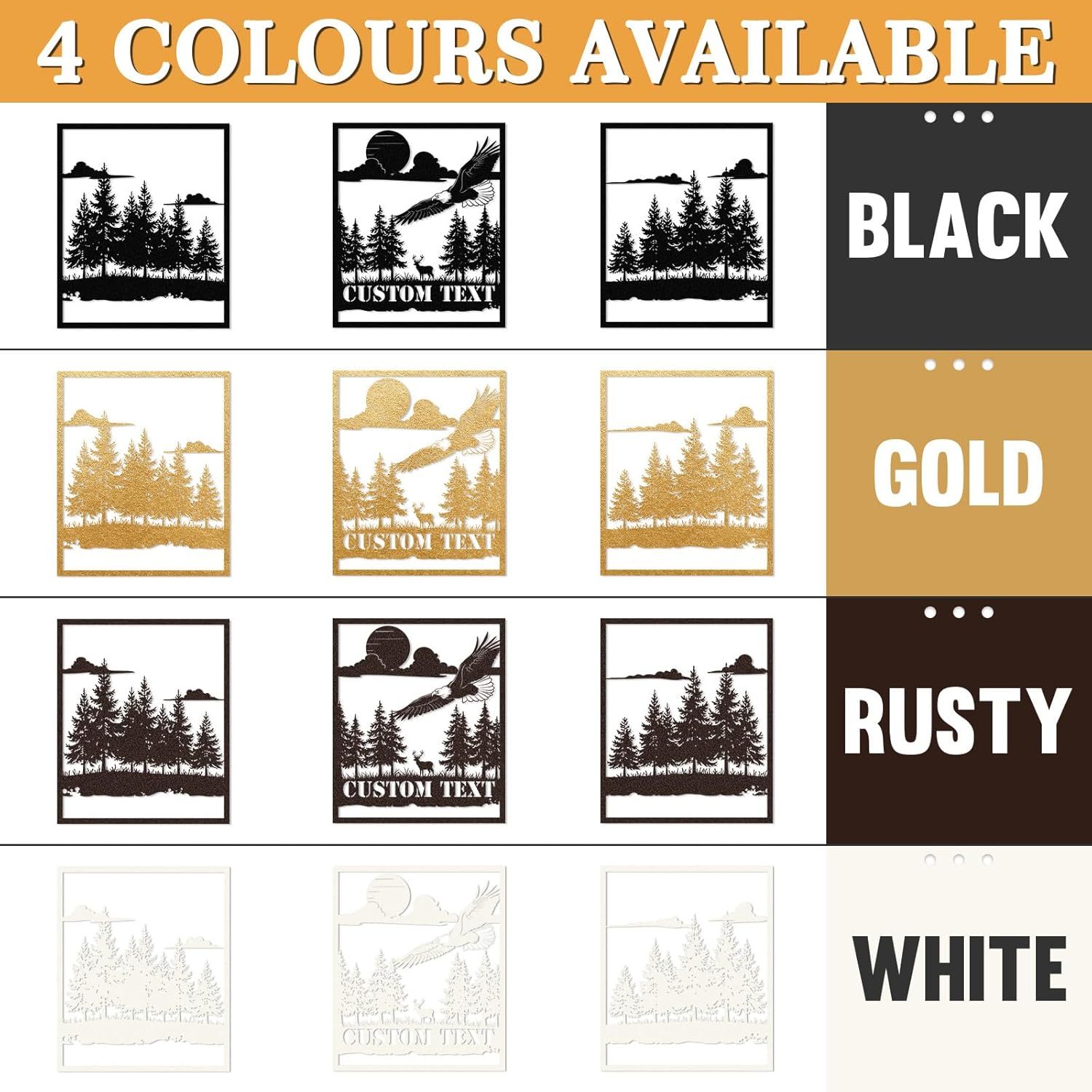  Personalized Metal Wall Art Decor, 3 Pcs Metal Signs, Tree of Life Wall Art, Family Tree Wall Sculptures, Custom Name Sign Gifts for Home Bedroom Living Room Color01