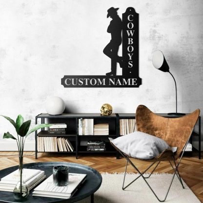 Personalized Cowboy Metal Sign, Custom Metal Name Sign, Vintage Cowboy Wall Decor, Outdoor Metal Art, Metal Signs Customized, Retro Home Decor Wall Art, Cowboy Decor Gift, Patio Decor