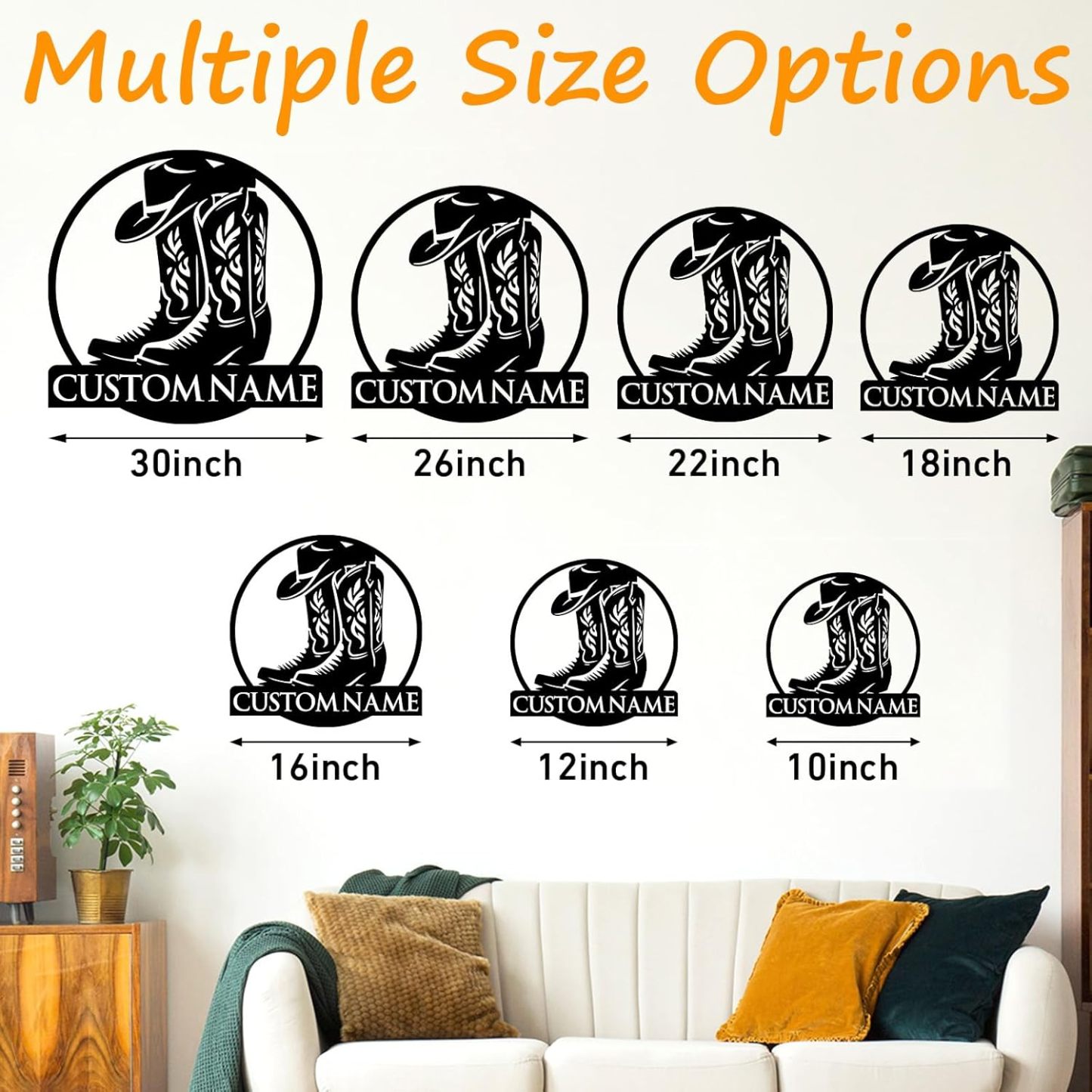 Personalized Western Wall Decor Metal Signs, Rustic Cowboy Couple Silhouette, Cowboy Metal Name Sign Customized, Vintage Howdy Wall Art Gifts for Home Bedroom Speakeasy Decor Color01