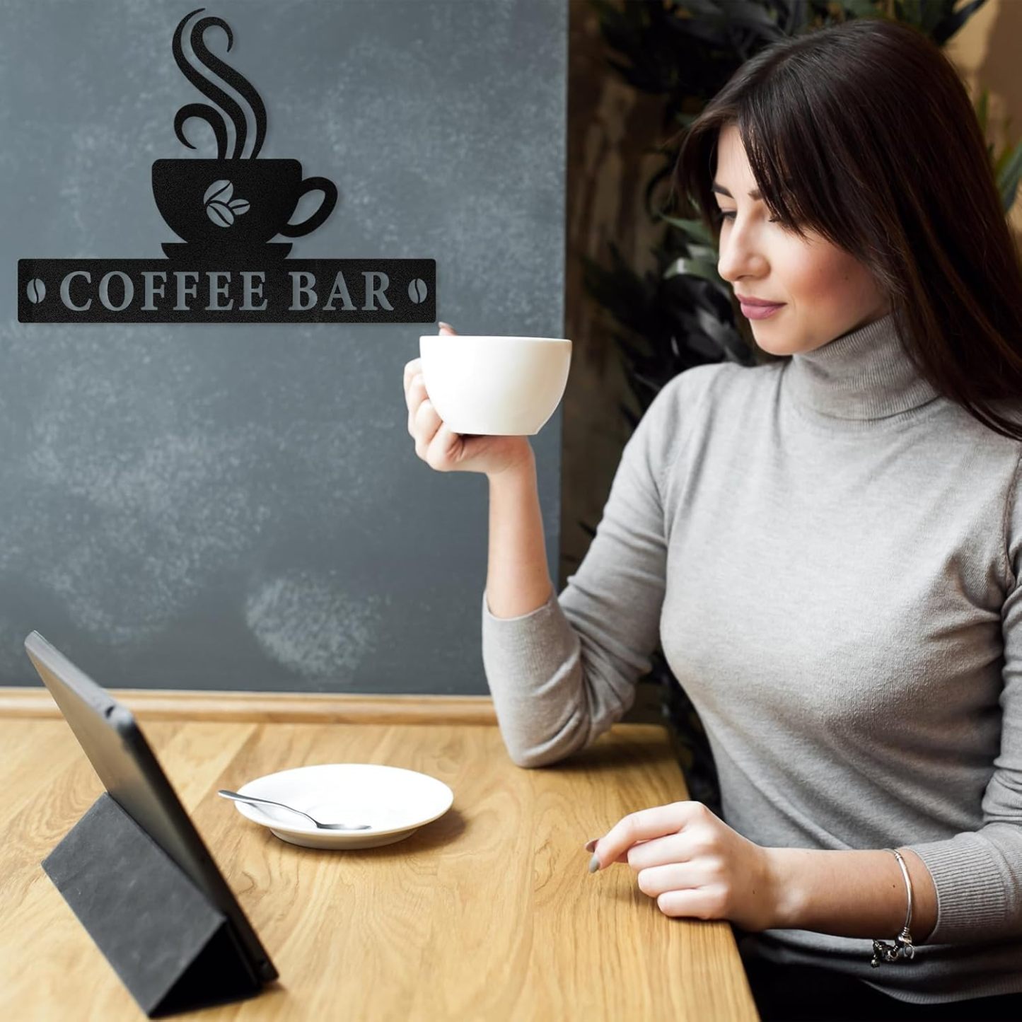 Personalized Coffee Bar Metal Sign Wall Decor, Coffee Cup Wall Decor, Custom Coffee Signs for Coffee Station