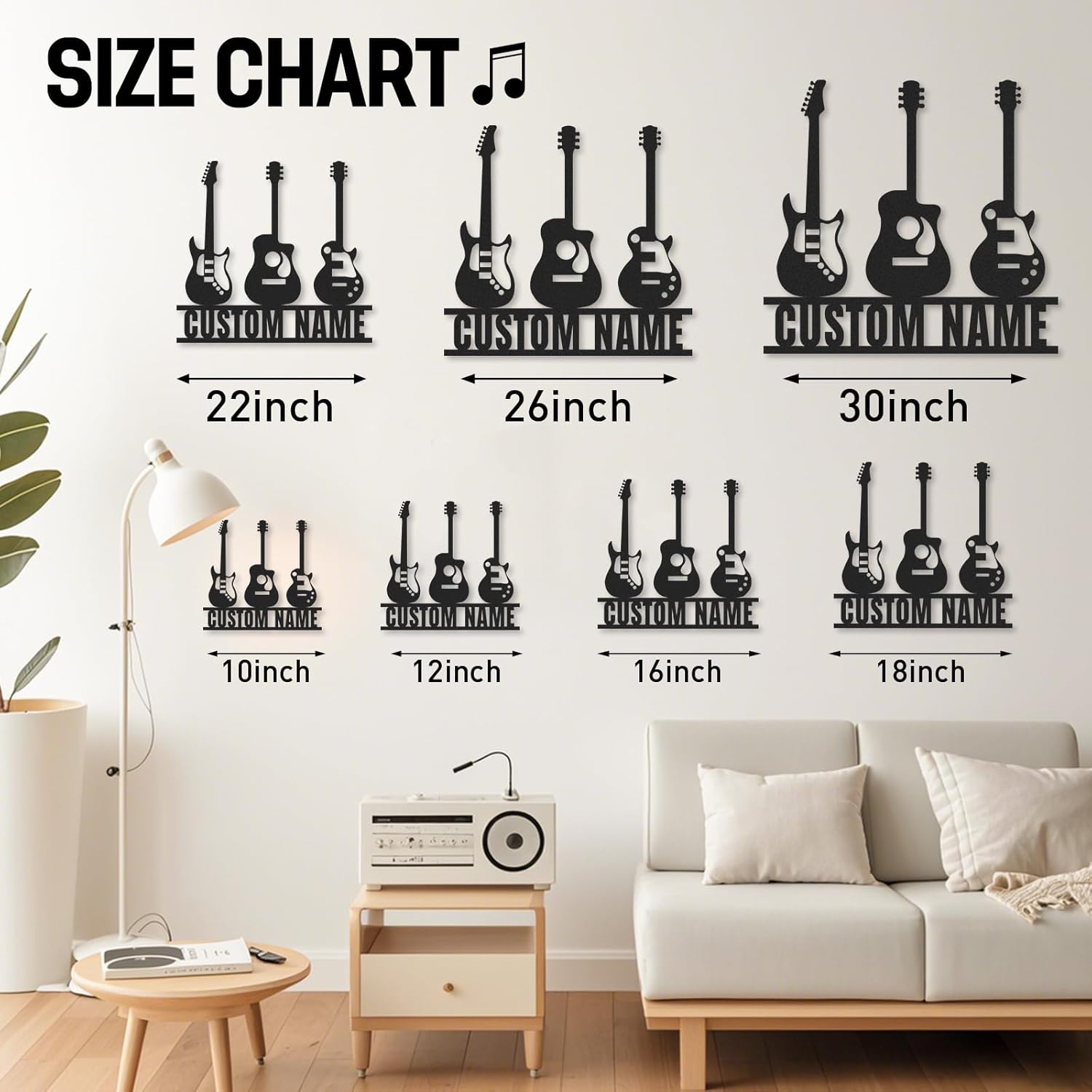 Personalized Guitar Metal Sign, Metal Signs Customized, Musical Note Wall Decor, Funny Music Wall Art, Custom Name Music Sign for Indoor & Outdoor Decorations, Gifts for Musicians, Home Decor