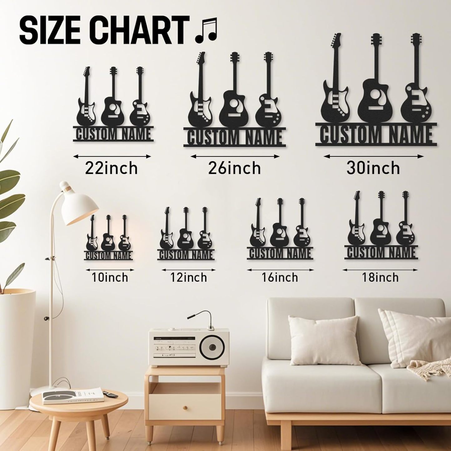 Personalized Guitar Metal Sign, Metal Signs Customized, Musical Note Wall Decor, Funny Music Wall Art, Custom Name Music Sign for Indoor & Outdoor Decorations, Gifts for Musicians, Home Decor