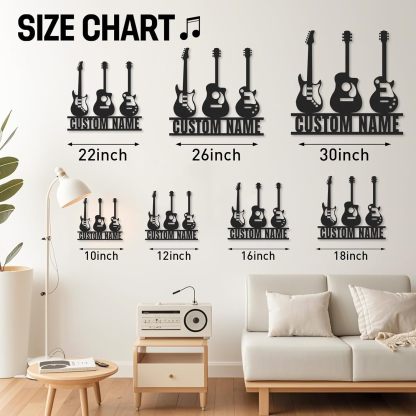 Personalized Guitar Metal Sign, Metal Signs Customized, Musical Note Wall Decor, Funny Music Wall Art, Custom Name Music Sign for Indoor & Outdoor Decorations, Gifts for Musicians, Home Decor