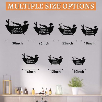 Personalized Bathroom Metal Sign, Farmhouse Bathroom Decor Wall Art, Custom Name Funny Bathroom Sign with Feces Design, Modern Hanging Decor for Home Washroom, Housewarming Gifts Color02