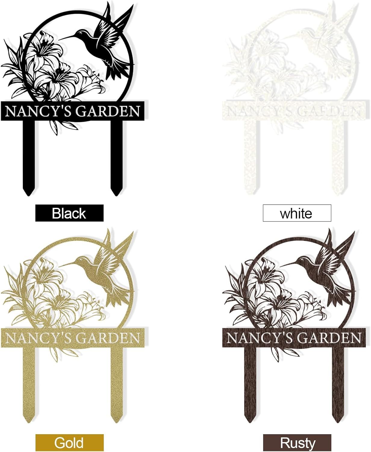 Personalized Garden Sign, Custom Bird Metal Garden Stake Sign, Garden Signs for Outside, Metal Lawn Art, Metal Signs Customized, Garden Signs Decorative Outdoor, Patio Plaque Decor