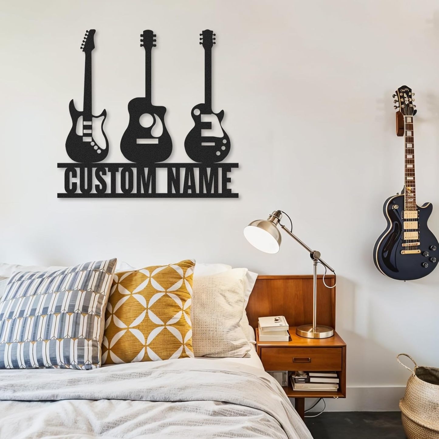 Personalized Guitar Metal Sign, Metal Signs Customized, Musical Note Wall Decor, Funny Music Wall Art, Custom Name Music Sign for Indoor & Outdoor Decorations, Gifts for Musicians, Home Decor