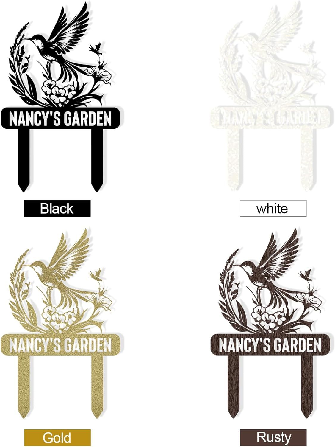 Personalized Garden Sign, Custom Bird Metal Garden Stake Sign, Garden Signs for Outside, Metal Lawn Art, Metal Signs Customized, Garden Signs Decorative Outdoor, Patio Plaque Decor