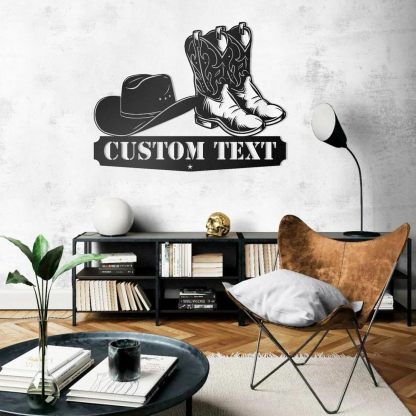 Personalized Cowboy Metal Sign, Custom Metal Name Sign, Vintage Cowboy Wall Decor, Outdoor Metal Art, Metal Signs Customized, Retro Home Decor Wall Art, Cowboy Decor Gift, Patio Decor