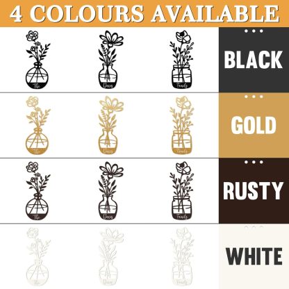  Personalized Metal Wall Art Decor, 3 Pcs Metal Signs, Tree of Life Wall Art, Family Tree Wall Sculptures, Custom Name Sign Gifts for Home Bedroom Living Room Color01