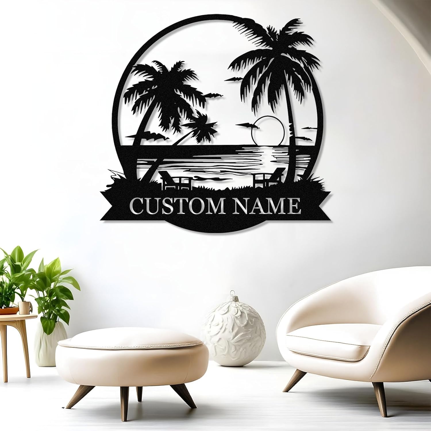 Dyoart Personalized Metal Cactus Wall Decor, Natural Themed Metal Wall Art Home Decor Plant Modern for Office Home Living Room Bedroom, Personalized Wall Hanging Plaques Sign, Housewarming Gifts