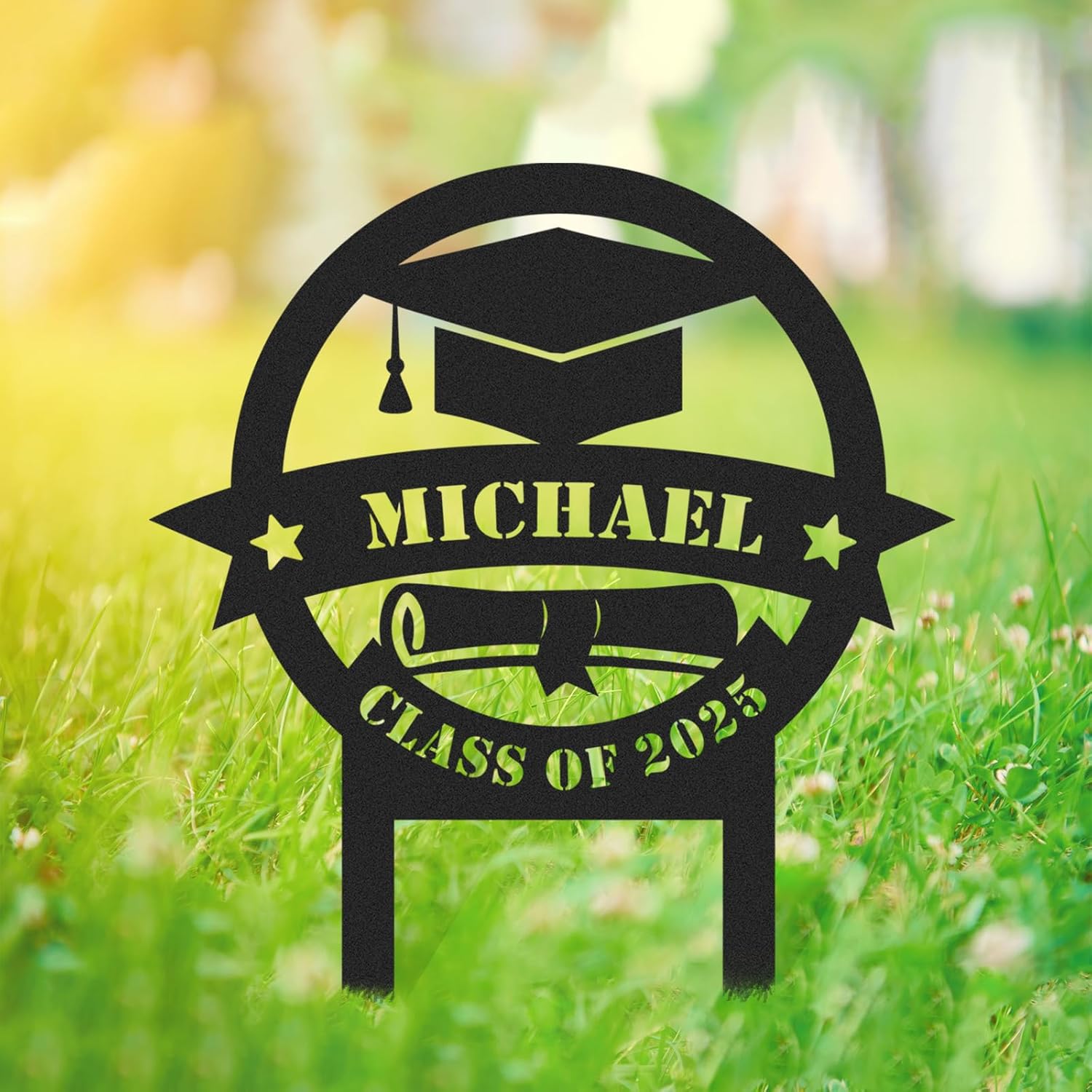 Custom Graduation Decorations Yard Sign, Senior Yard Signs Class of 2025, Custom Signs Outdoor Metal, Yard Sign Stakes Metal, Grad Gifts, Graduate Decorations for College High School