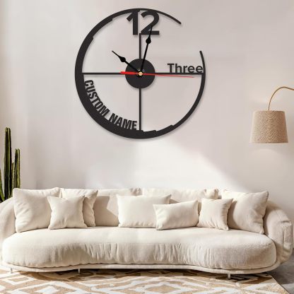 Personalized Large Outdoor Clock, Custom Motorcycle Wall Clock with Name, Modern Metal Wall Art, Battery Operated, Silent Non Ticking Clock for Garage Workshop Farmhouse Man Cave, Gifts for Men